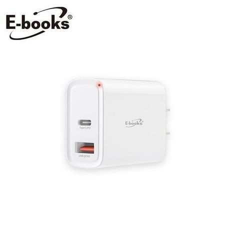 E-books 【南紡購物中心】  B60 高效能 20W PD+QC3.0 雙孔快速充電器