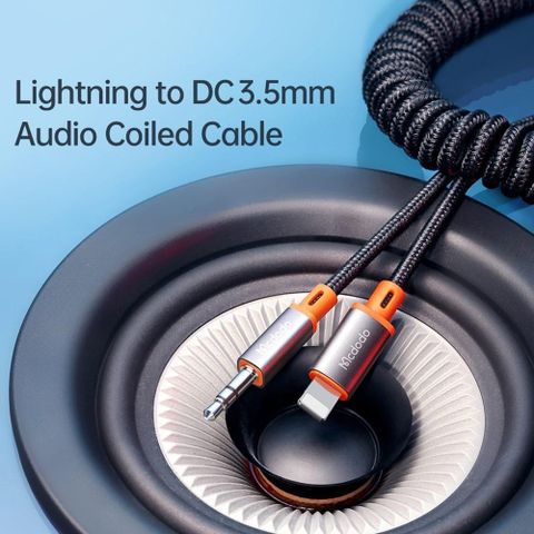 【南紡購物中心】 【Mcdodo】Lightning/iPhone轉3.5mm轉接頭音頻轉接器轉接線AUX彈簧編織線 積木 1.8M 麥多多