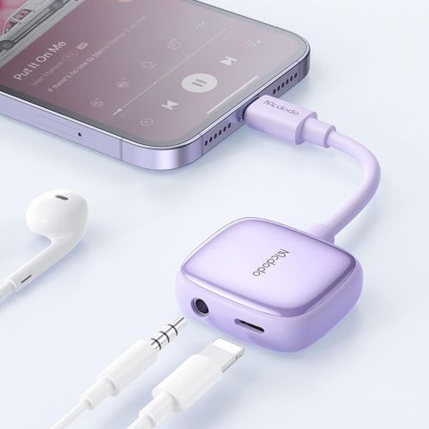 【南紡購物中心】 【Mcdodo】Lightning/iPhone轉接頭轉接線音頻轉接器 3.5mm 聽歌充電線控通話 光飛 麥多多