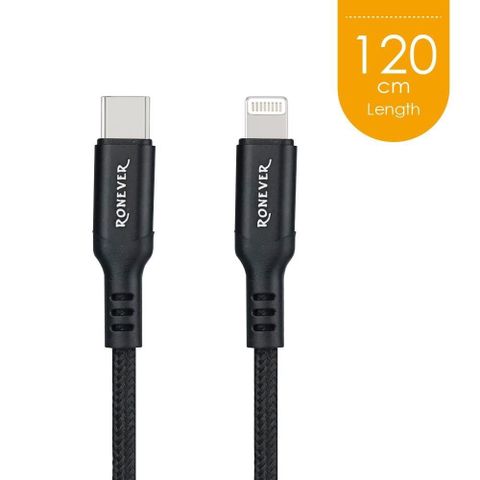 【RONEVER】鋁合金編織充電線(C-IOS)-120CM-(VPC168-12)