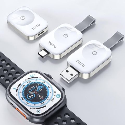 【南紡購物中心】 【TOTU】Apple Watch 9/8/7/6/5/4/3 Ultra 全系列 TO Type-C/Lightning母/USB 攜帶型磁吸無線充電器充電盤 鋅系列 拓途