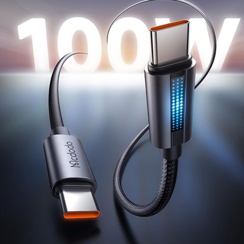 Mcdodo 麥多多 【南紡購物中心】 USB-C TO Type-C PD 1.2M 100W 快充充電傳輸線 LED 呼吸燈 星爍系列 雙Type-C/PD閃充編織線