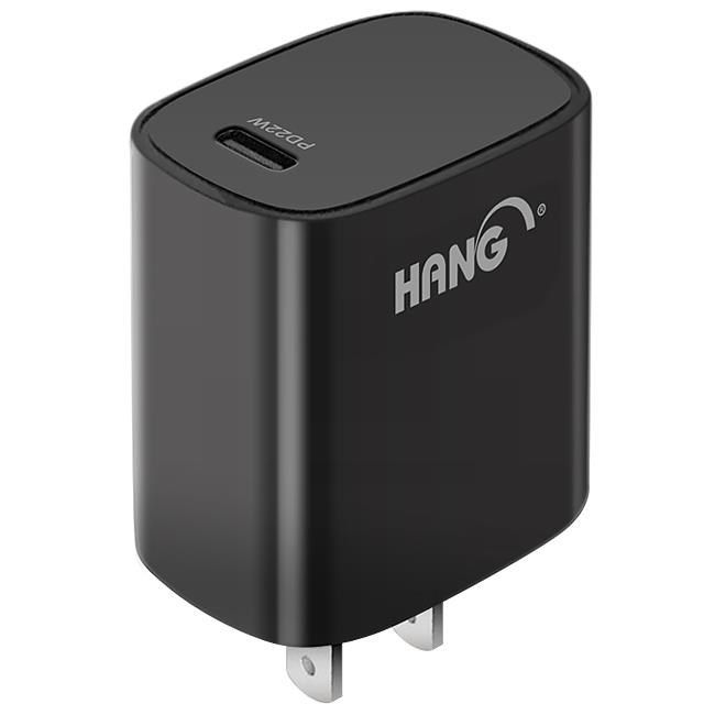 HANG 【南紡購物中心】  PD   22W多協議快充充電器黑+MyStyle 二出三 6用型快充線-白