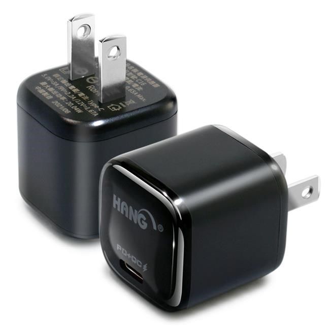 HANG 【南紡購物中心】  20W   PD(Type-C輸出)迷你快充黑+NEXSON 蘋果認證 Type-C to Lightning PD閃充線-紅色