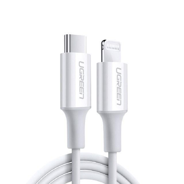 Ugreen Ugreen_ iPhone充電線 Type-C 2.0 MFi 3A快充USB-C 對Lightning連接線 (規格: 1公尺白色)