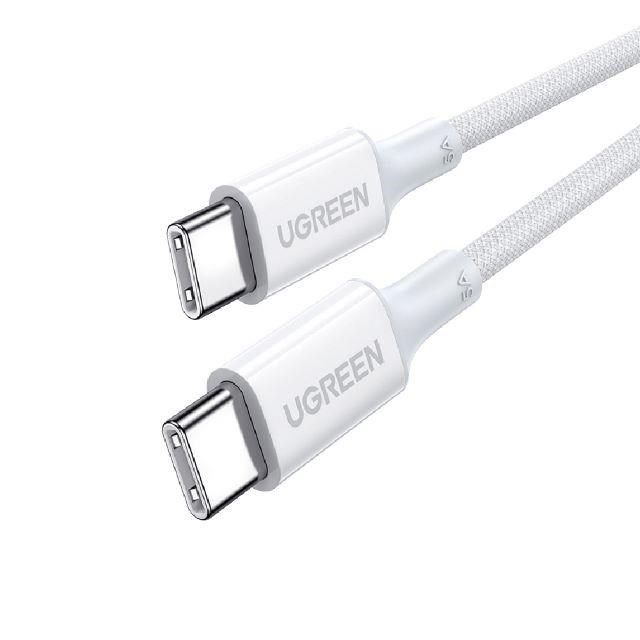 Ugreen Ugreen_ 100W 雙USB-C 快充充電線/傳輸線 彩虹編織版 (規格: 白色(1公尺))