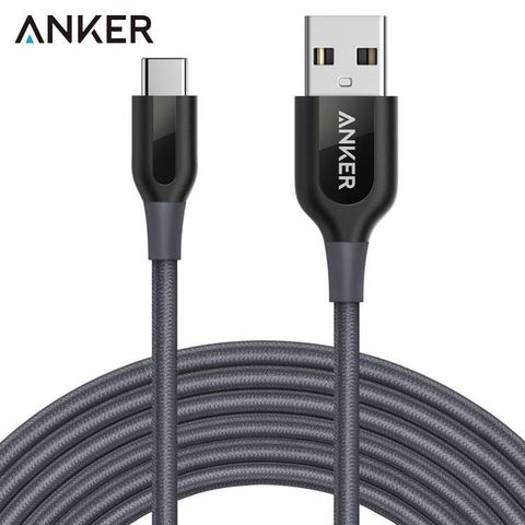 ANKER ANKER_美國Powerline+尼龍編織USB-C轉USB充電線3公尺數據傳輸線A82670A1(Type-C to USB-A)