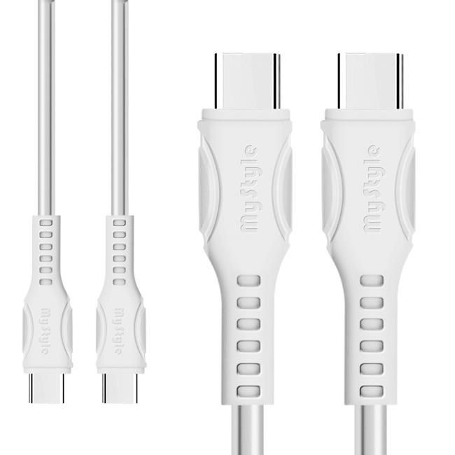 精裝1C+1A孔35W氮化鎵充電器(白)+國際UL認證線 C to C 快充線2m iphone16/15