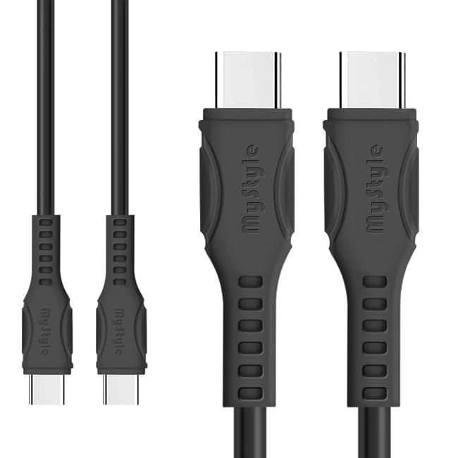  精裝1C+1A孔35W氮化鎵充電器(黑)+國際UL認證線 C to C 快充線1m iphone16/15