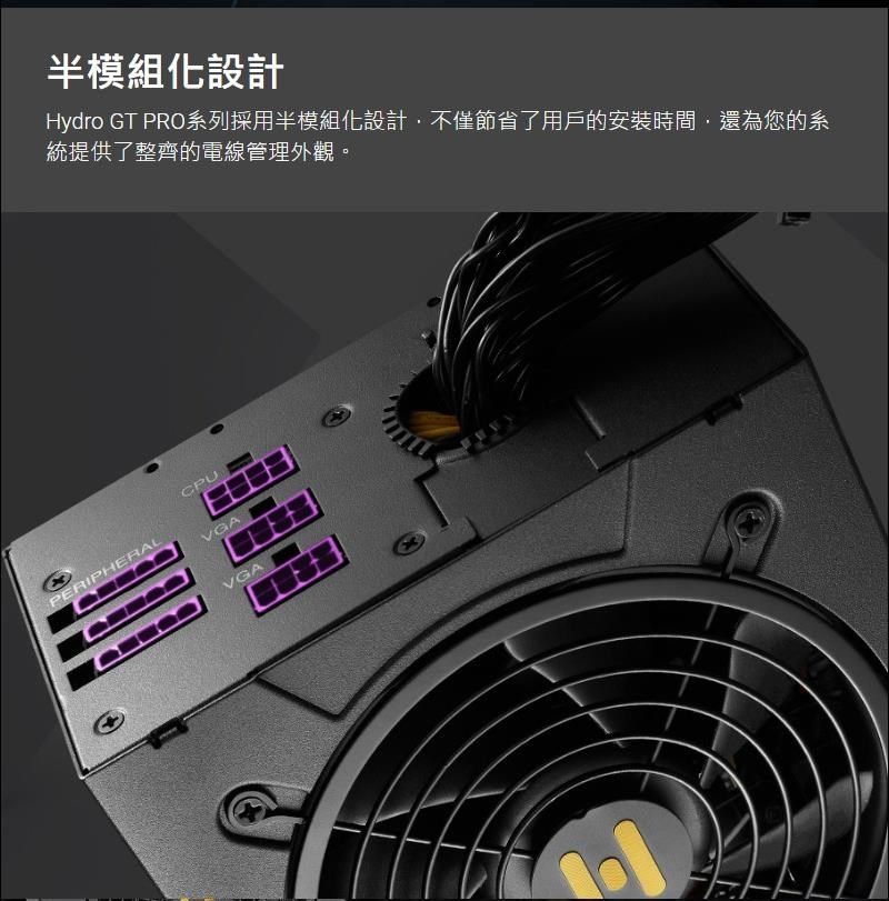 FSP 全漢Hydro GT PRO 1000W 金牌半模組電源供應器(10年保) - PChome