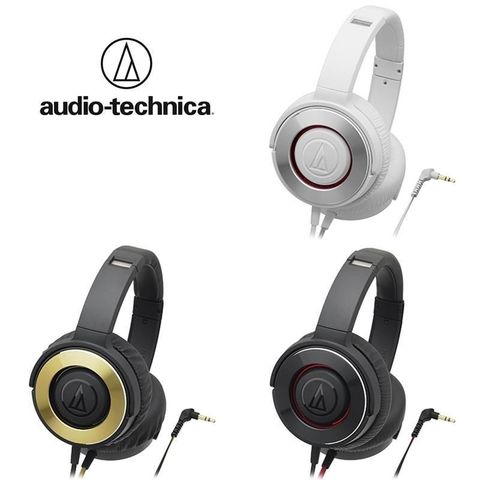 【南紡購物中心】 日本鐵三角Audio-Technica密閉型SOLID BASS耳罩式耳機ATH-WS550(折成平面設計/雙邊出線/φ53mm驅動單元)