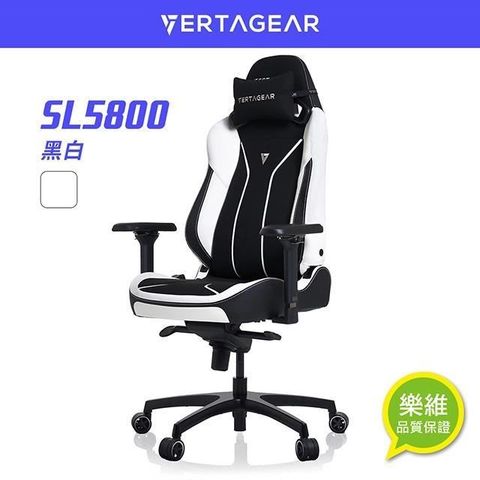 Vertagear 【南紡購物中心】  SL5800 HygennX 人體工學電競椅 黑白