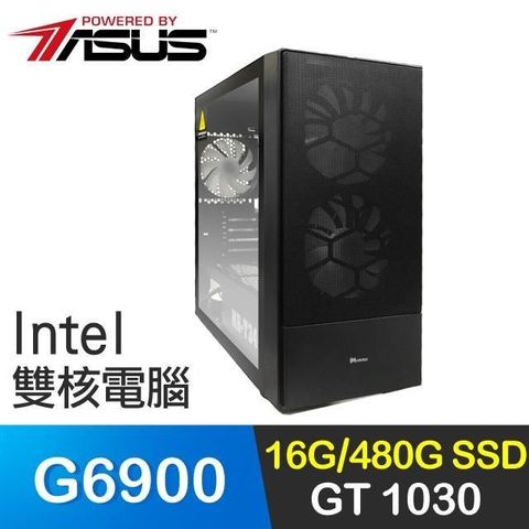 【南紡購物中心】 華碩系列【紅色18號】G6900雙核 GT1030 影音電腦(16G/480G SSD)