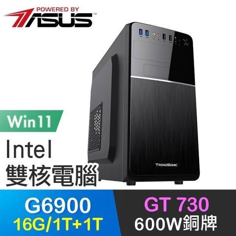 ASUS 華碩 【南紡購物中心】 系列【審判天使Win】G6900雙核 GT730 高效能電腦(16G/1T SSD+1T/Win11)