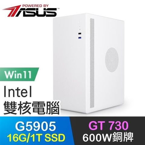 ASUS 華碩 系列【傲慢伏擊Win】G5905雙核 GT730 高效能電腦(16G/1T SSD/Win11)