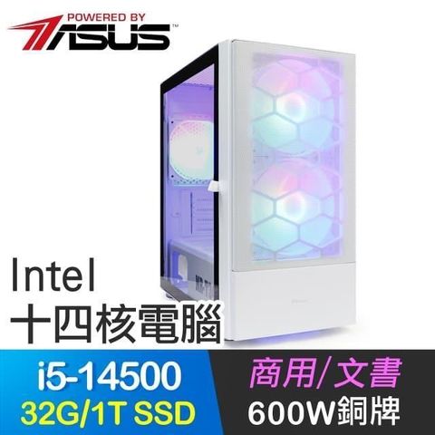 ASUS 華碩 系列【揮金如雨】i5-14500十四核 商務電腦(32G/1T SSD)