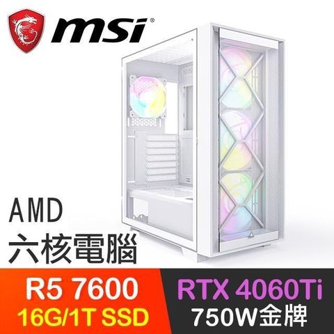 MSI 微星 【南紡購物中心】 系列【移動城市】R5-7600六核 RTX4060Ti 電玩電腦(16G/1T SSD)