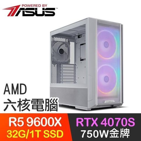 ASUS 華碩 系列【天命悟空】R5 9600X六核 RTX4070S 電競電腦(32G/1TB SSD)