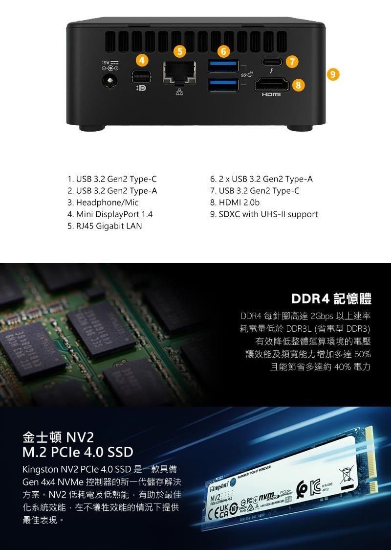 Intel系列【mini鰻魚】i3-1115G4雙核迷你電腦《RNUC11PAHi30Z01