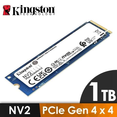 【南紡購物中心】 金士頓 Kingston NV2 1TB Gen4 PCIe SSD 固態硬碟 (SNV2S/1000G)