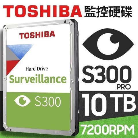 【南紡購物中心】 Toshiba【S300 PRO】10TB 3.5吋 AV影音監控硬碟(HDWT31AUZSVA)