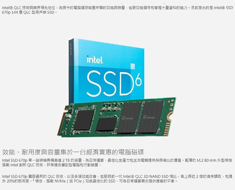 intel 670P 512G M.2 2280 PCIe SSD固態硬碟- PChome 24h購物
