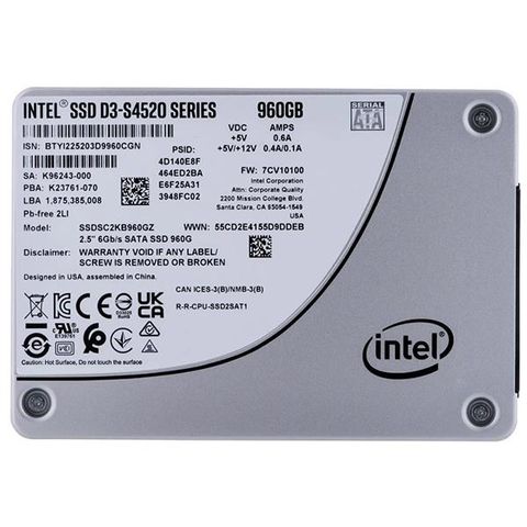 Intel D3-S4520 960GB 960G 2.5" SSD SATA TLC SSDSC2KB960GZ01 固態硬碟