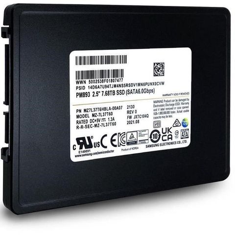 Samsung 三星 【南紡購物中心】   PM893 7.68TB SATA 6Gb/s 2.5" Enterprise SSD 固態硬碟