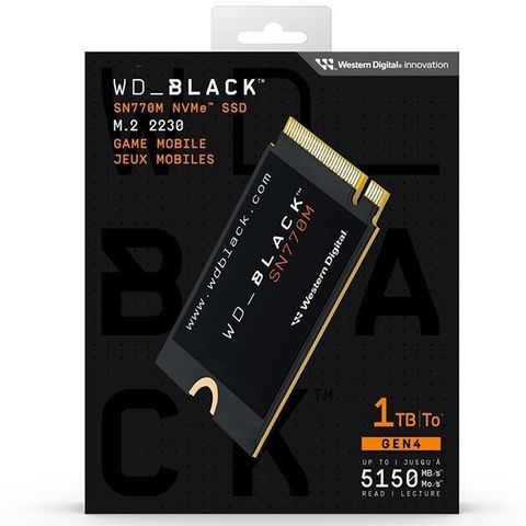【南紡購物中心】 WD BLACK 黑標 SN770M 1TB M.2 2230 PCIe Gen4 NVMe SSD (WDS100T3X0G) 固態硬碟