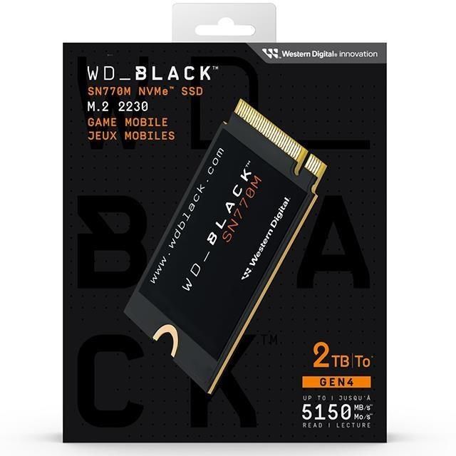 WD BLACK 黑標SN770M 2TB M.2 2230 PCIe Gen4 NVMe SSD (WDS200T3X0G