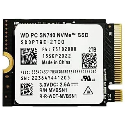 【南紡購物中心】 WD SN740 2TB 2T M.2 2230 PCIE 4.0 SSD 固態硬碟 -OEM 包裝