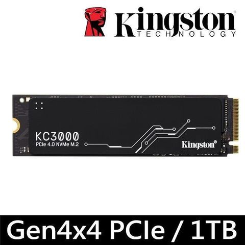【南紡購物中心】 金士頓 Kingston KC3000 1TB PCIe 4.0 NVMe M.2 SSD (SKC3000S/1024G)