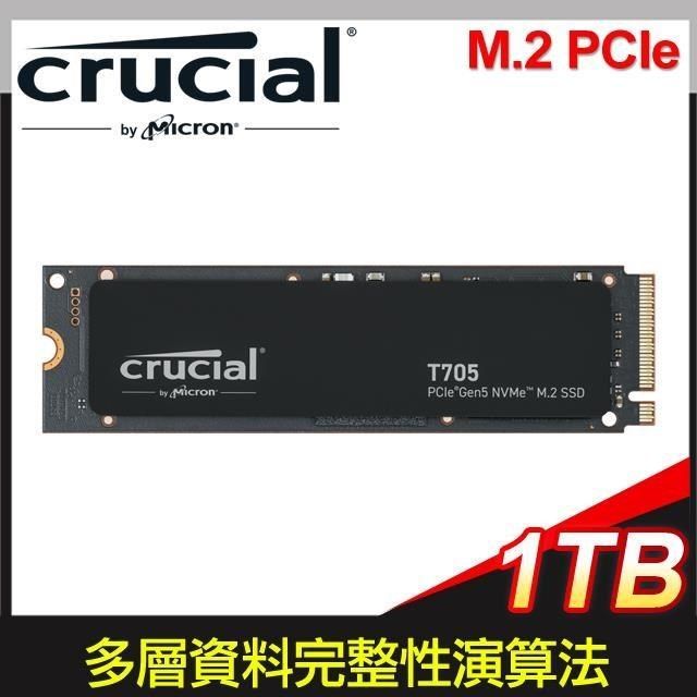 Micron 美光 【南紡購物中心】   Crucial T705 1TB PCIe 5.0 NVMe SSD(讀:13600M/寫:10200M)