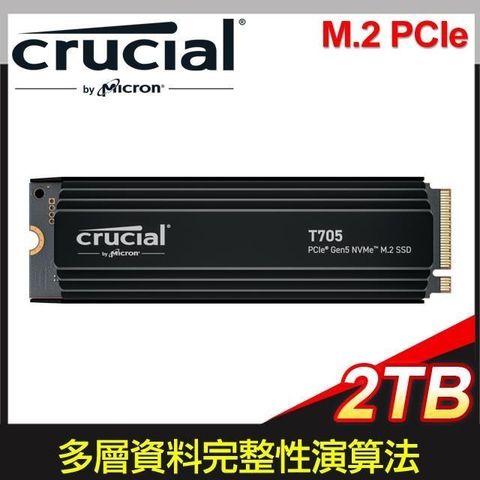 【南紡購物中心】 Micron 美光 Crucial T705 2TB PCIe 5.0 NVMe SSD《附散熱片》