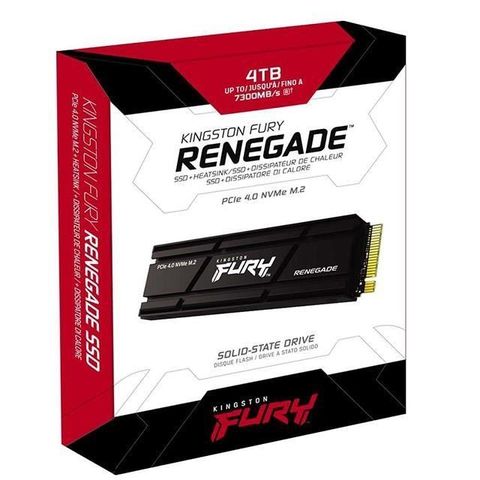 【南紡購物中心】 Kingston 金士頓 FURY Renegade 4T 4TB M.2 PCIE 4.0 SSD PS5 (搭散熱器) 內接固態硬碟