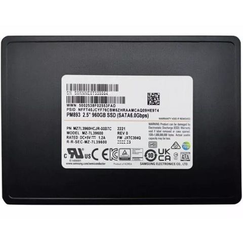 Samsung 三星 PM893 960GB SATA 6Gb/s 2.5" Enterprise SSD MZ7L3960HCJR 固態硬碟