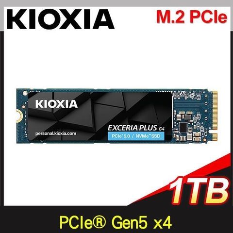 KIOXIA 鎧俠 Exceria Plus G4 1TB Gen5x4 M.2 2280 PCIe SSD(讀10000/寫7900)