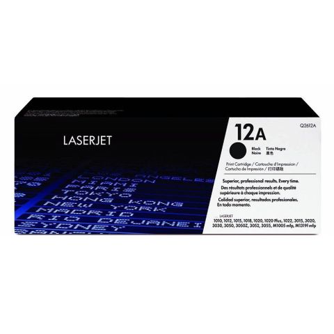 HP 惠普 【南紡購物中心】  12A 黑色原廠碳粉匣 Q2612A 適用 LaserJet 1010/1012/1015/1018/1020/1022/1022n/1022nw