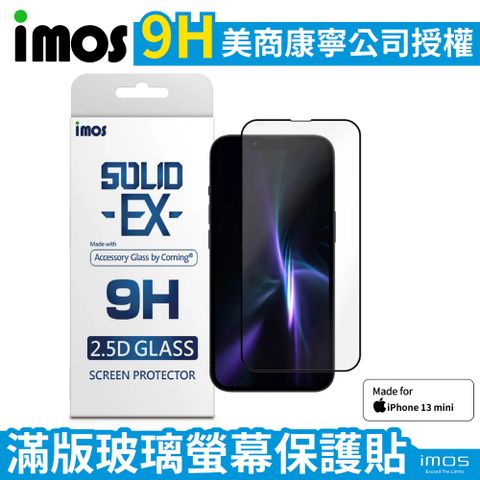 imos iPhone13 mini/13/Pro/ProMax 點膠2.5D窄黑邊玻璃 康寧玻璃保護貼