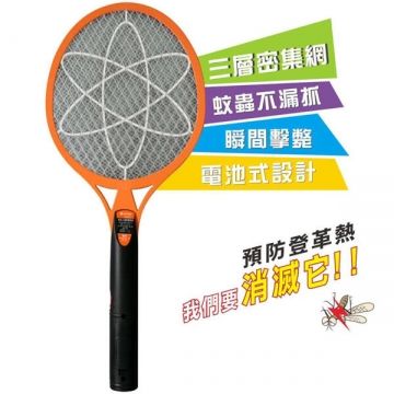 【三層大網面 一年保固】KINYO電蚊拍3入組 電池式捕蚊拍 滅蚊拍 (C01-1150)