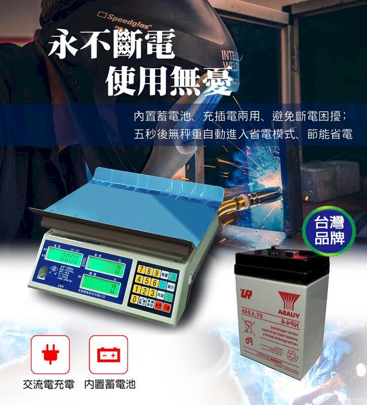 □ Speedglas永不斷電使用無憂内置蓄電池、充插電兩用、避免斷電困擾;五秒後無秤重自動進入省電模式、節能省電789 4561 2 3 mm交流電充電 内置蓄電池   台灣品牌