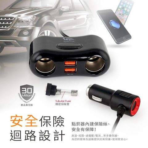 向聯科技 QC3.0雙USB車用充電器