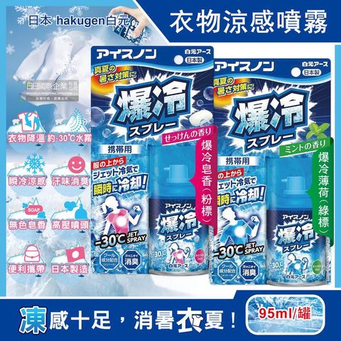 (3罐)日本hakugen白元-瞬冷約-30衣物涼感噴霧95ml/罐