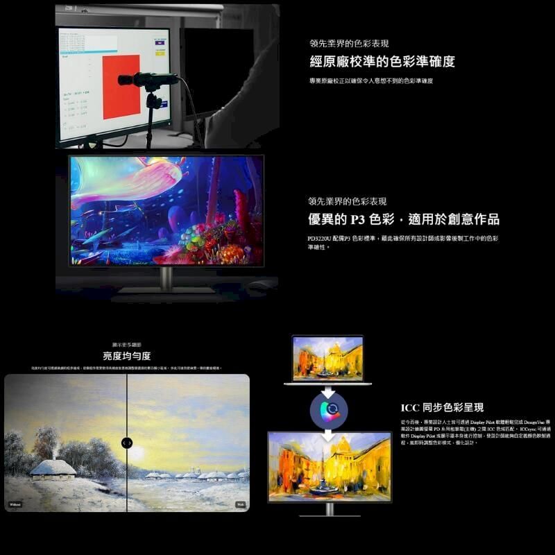 BenQ】PD3220U 32型4K UHD 專業設計繪圖螢幕DesignVue 顯示器贈行李箱