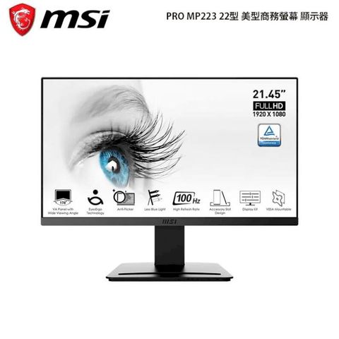 MSI 微星 PRO MP223 22型 美型商務螢幕 顯示器