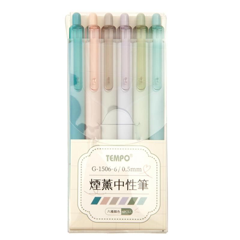  節奏TEMPO 自動中性筆 6色組 10盒入/組 G-1506-6