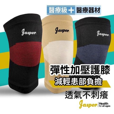 【Jasper大來護具】 護膝套 1005雙彈性纖維 不易脫落  ( 紅黑 / 黑白 / 紫藍 ) 2支組