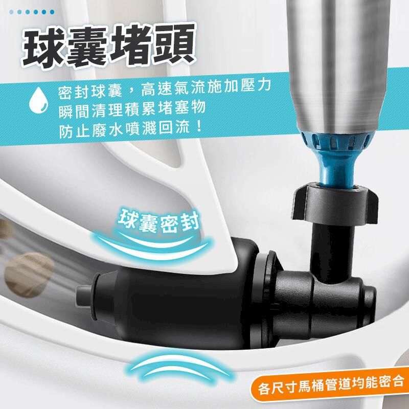 球囊堵頭密封球囊,高速氣流施加壓力瞬間清理積累堵塞物防止廢水噴濺回流!球囊密封各尺寸馬桶管道均能密合