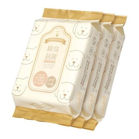 貝恩毛孩系列 寵物除臭濕巾30抽x3包(串)x3