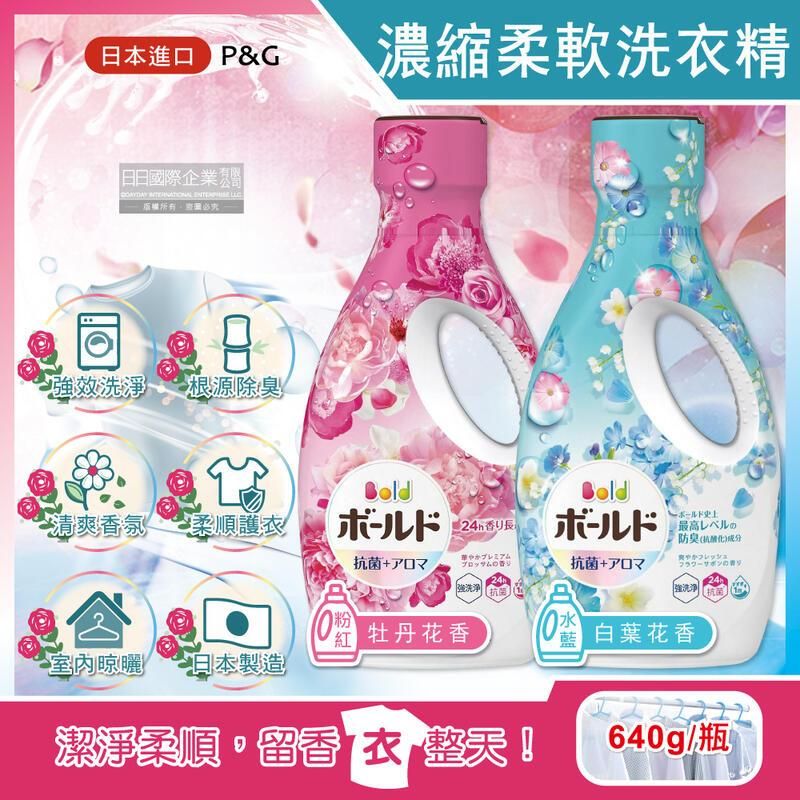  (2瓶)日本P&G-強洗淨室內晾曬花香氛柔軟全效洗衣精640g/瓶